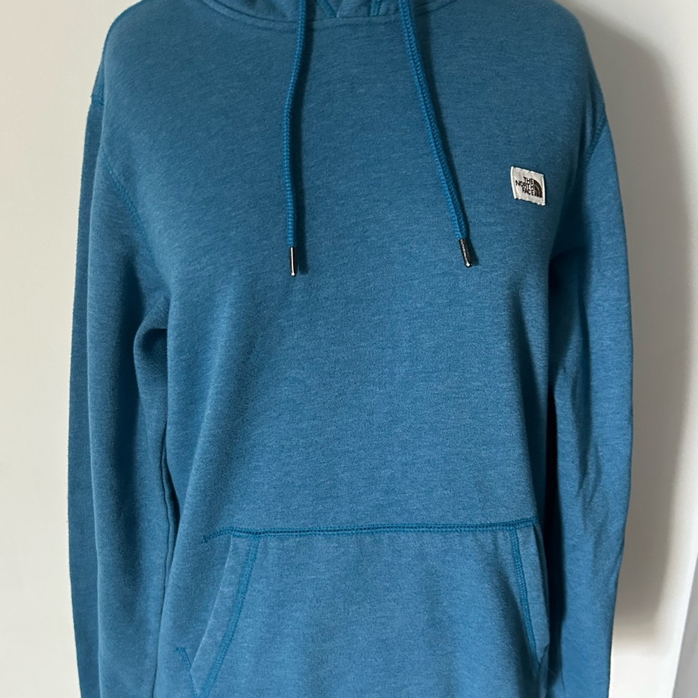 The North Face Men's Teal Blue Hooded Pullover Sweatshirt